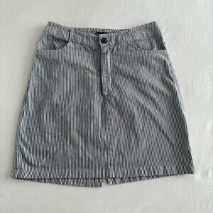 Brandy Melville Womens Blue High-Rise Skirt Striped Seersucker Mini One Size